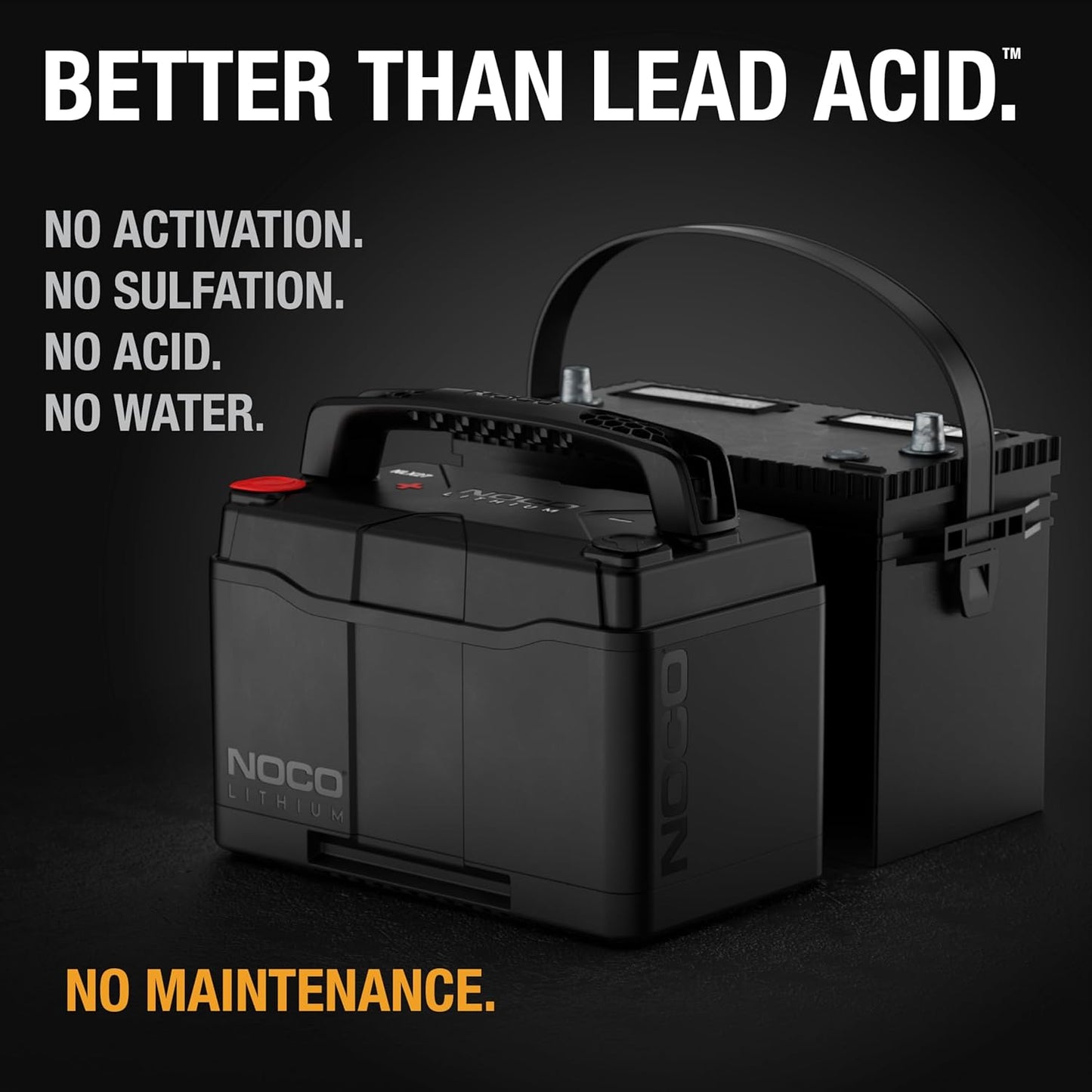 NOCO Lithium NLX27: 12V Dual-Purpose LiFePO4 Lithium-Ion Battery - 100Ah Deep-Cycle and 1400A Group 27 Starter Battery - UL Listed - Built-In Dynamic BMS