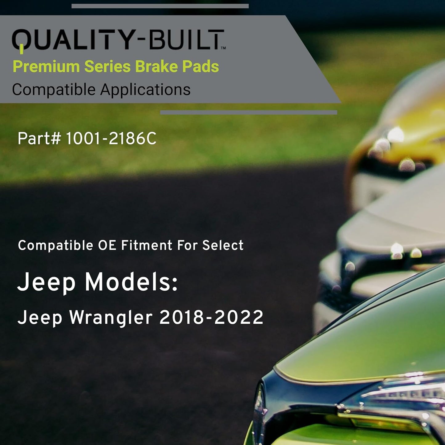 Premium Ceramic Rear Brake Pads (1001-2186C) Compatible with Jeep Wrangler 2018-2022