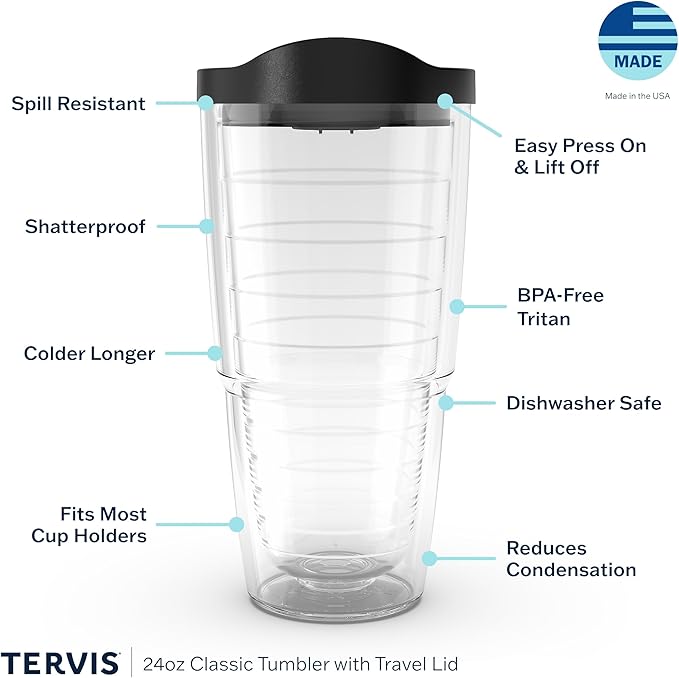 Tervis My Kids Have Paws Tumbler with Wrap and Brown Lid 24oz, Clear