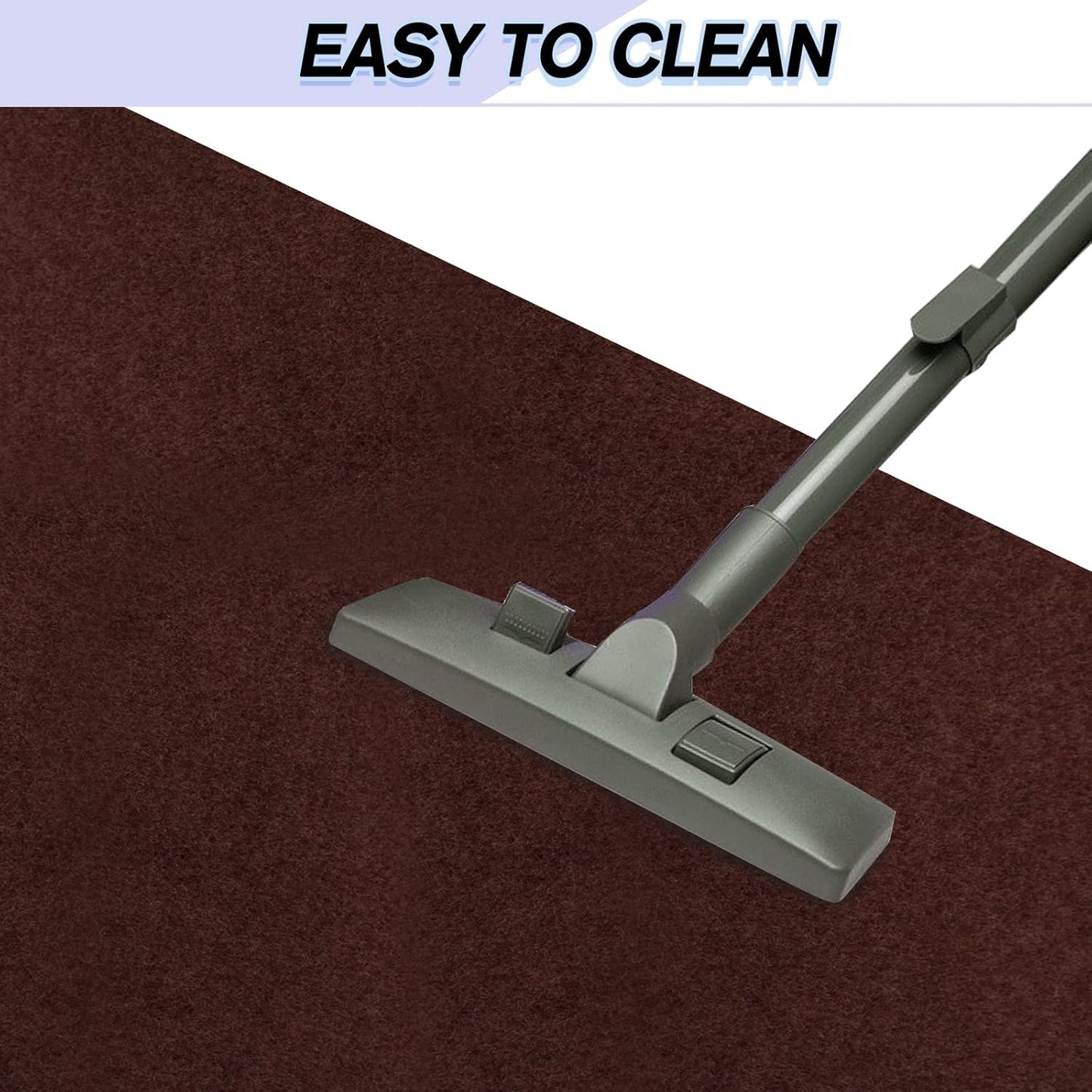 Custom Size Backed Non-Slip Area Rugs Runner, Easy Clean, Waterproof Runner Rugs for Hallway Entryway, Kitchen, Laundry, 4FT x 65FT, Brown