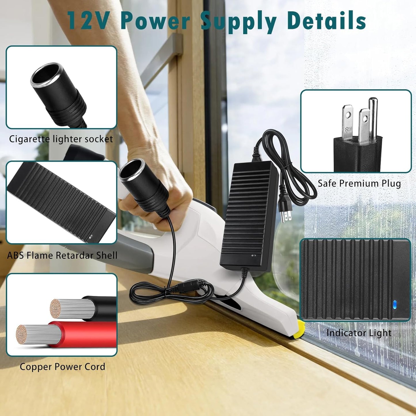 inShareplus 12V 120W 10A AC to DC Converter (3 Pin), 110V to 12V Cigarette Lighter Adapter to Wall Outlet Socket, 12 Volt Power Supply Transformer for Car Devices (MP3, Fan, Dash Cam ect.)