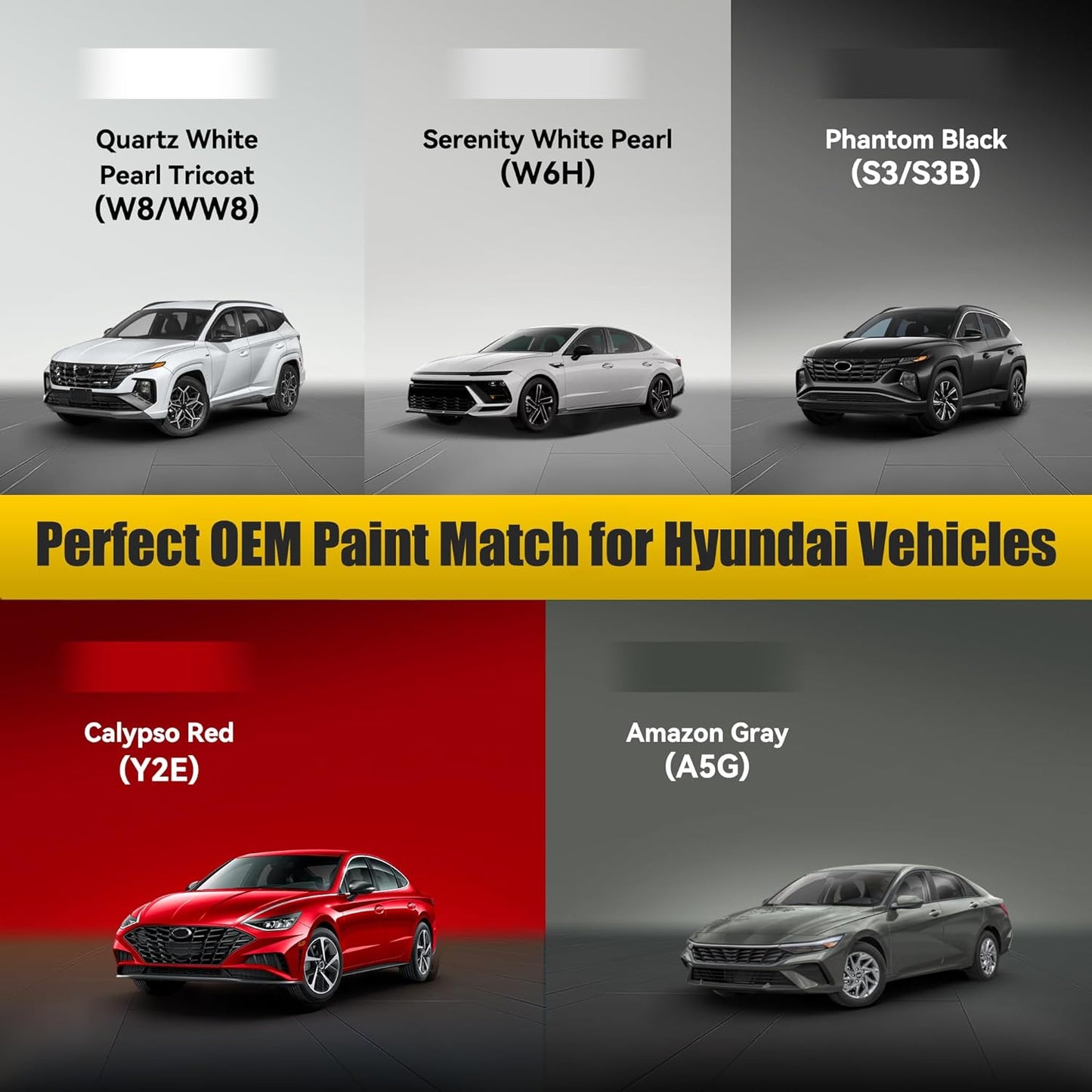 (W8/WW8) Quartz White Pearl Tricoat Touch Up Paint Compatible with Hyundai, Exact Match Car Paint Pen Automotive Scratch Repair Remover Kit Quick & Easy Solution for Vehicle Chips and Nicks