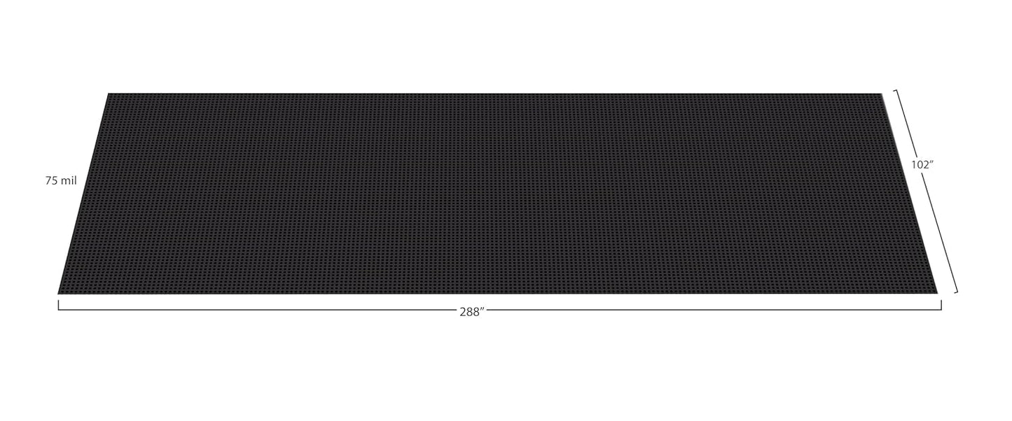 G-Floor Large Coin Pattern Vinyl Garage Floor Protector Mat (8'6" x 24', Midnight Black), Extremely Durable, Waterproof Parking Pad and Flooring