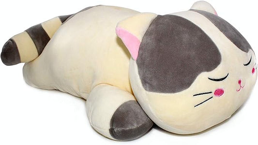 Very Soft Cat Big Hugging Pillow Plush Kitten Kitty Stuffed Animals Gray 23.5"