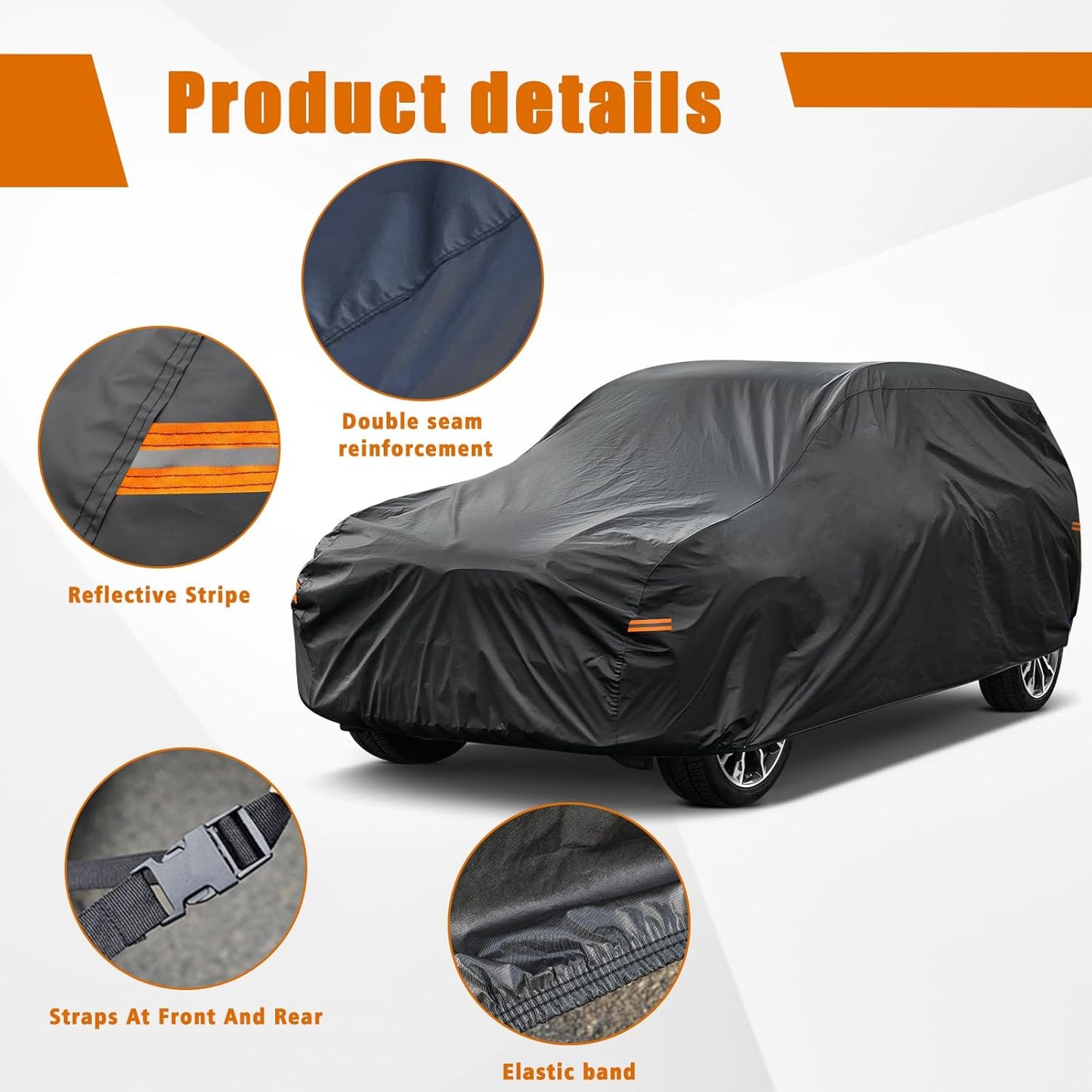 Kayme 7 Layers SUV Car Cover Custom Fit for Chevrolet Chevy Traverse (2009-2025) Waterproof All Weather for Automobiles, Outdoor Full Cover Rain Sun UV Protection.