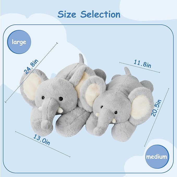 Weighted Stuffed Animals Elephant - 20.5" Cute Toy Pillow Plushie Gifts for Kids Boys Girls & Adults, 3 lbs Ultra-Soft Washable Plush Pillowfort