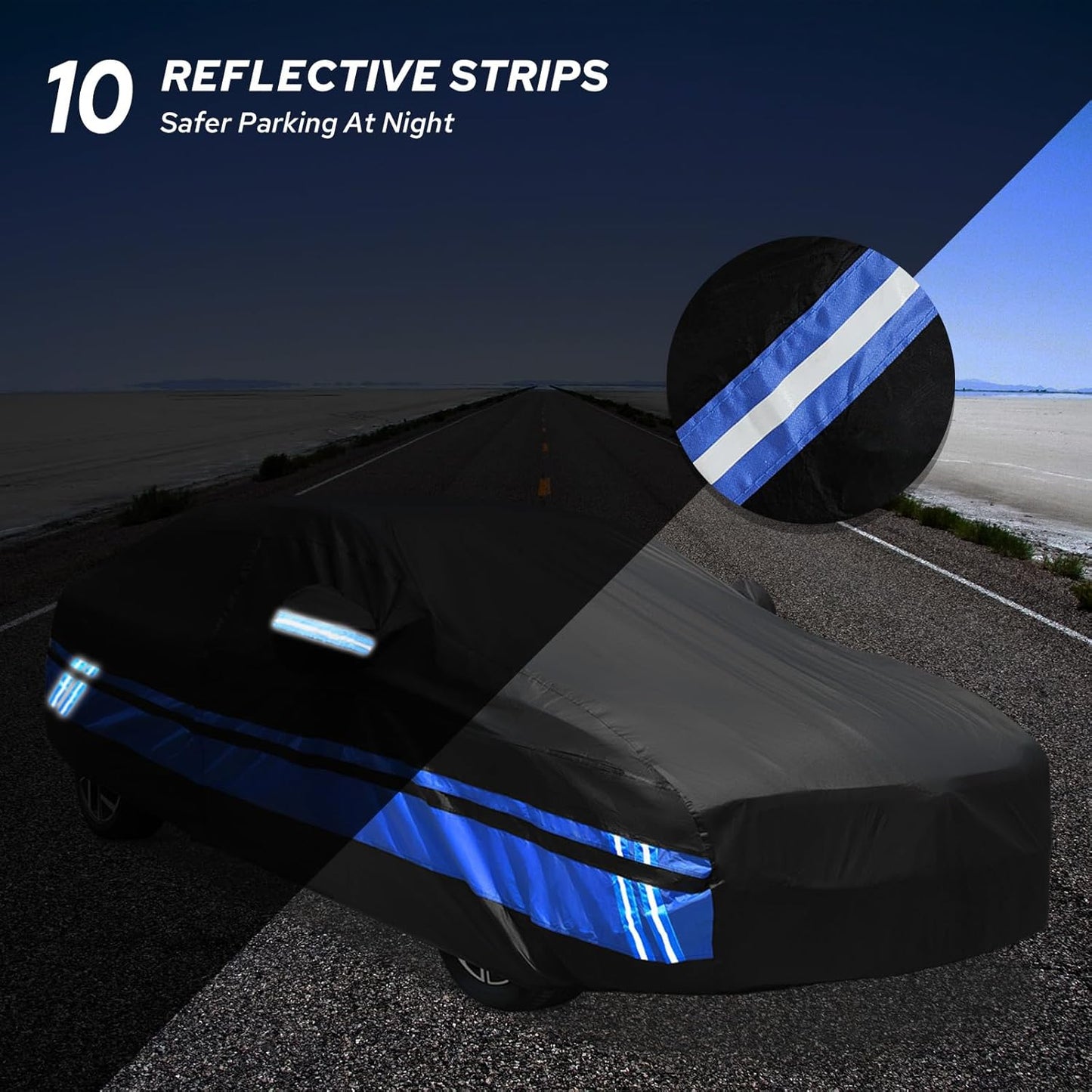 10-Layer for Toyota Corolla Car Cover Waterproof All Weather for Automobiles, Outdoor Full Exterior Covers Rain Snow UV Protection with Door Zipper, Fit for Toyota Corolla 2000-2024