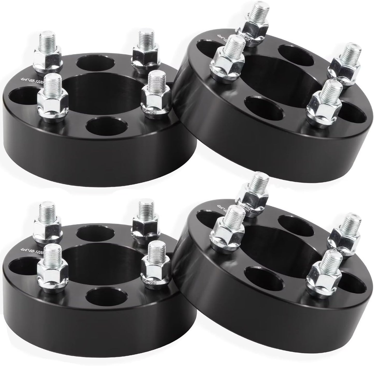 GAsupply 4x4(4X101.6mm) Wheel Spacers Fits for EZ GO EZGO Club Car Golf Carts & ATV, 4x100 to 4x100 Black ATV Wheel Spacer 1.5” / 38mm, 68mm Hub Bore, 1/2"-20 Thread Pitch, 4 Pack (1.5", Black)