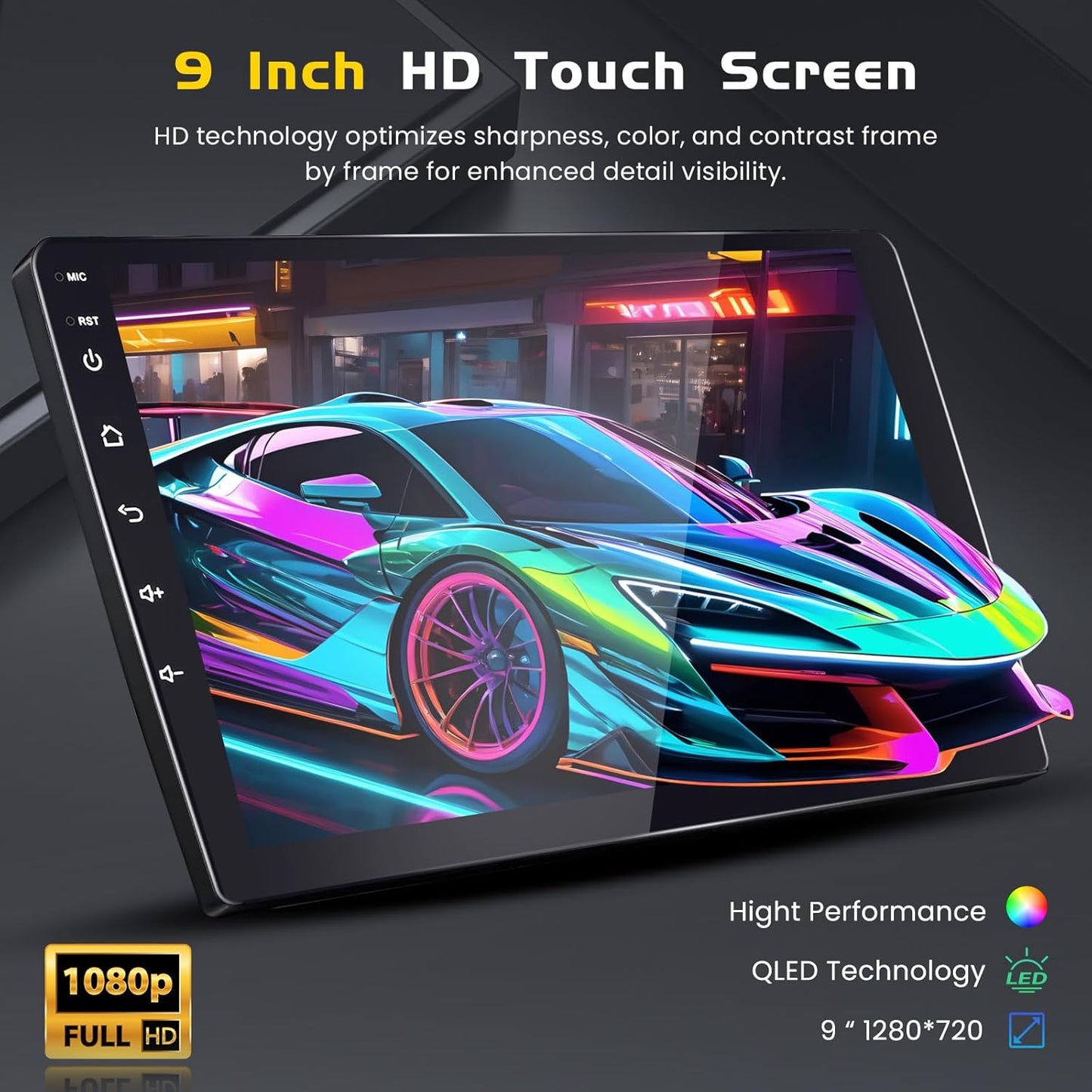 [4G+64G] Android 15 Car Stereo for Kia Cerato K3 Forte 2013-2018 with Wireless Carplay Android Auto, 9 Inch HD Touch Screen with WiFi GPS Bluetooth5.0 FM/RDS Radio 32EQ SWC Backup Camera MIC