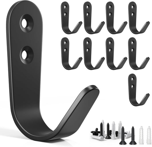10PCS Wall Hooks - Coat, Backpack & Hanging Hooks for Bathroom, Bedroom, Entryway