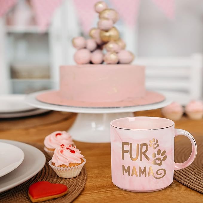 Cabtnca Dog Mom Gifts for Women, Fur Mama Mug, Dog Mom Cat Mom Gifts, Dog Mom Mothers Day Christmas Gifts, Dog Mom Cat Mom Mug, Mothers Day Birthday Gifts for Dog Mom Dog Lover, 12Oz