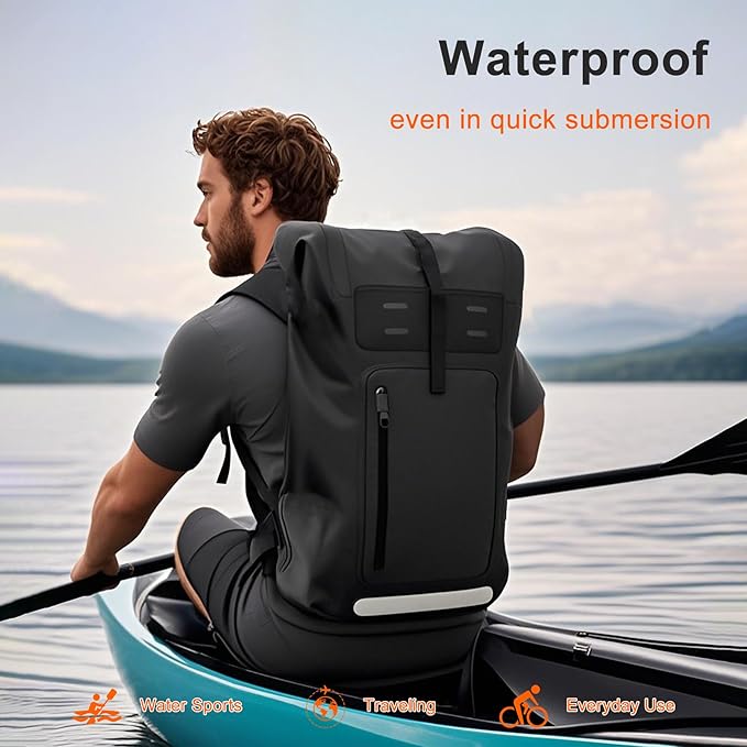 Waterproof Backpack，Heavy Duty Hiking Backpack，35/55/85L dry bag backpack waterproof for Men，Roll-Top Closure，for Kayaking, Travel, Hiking, Fishing, Camping, Motorcycles (yellow, 85L)
