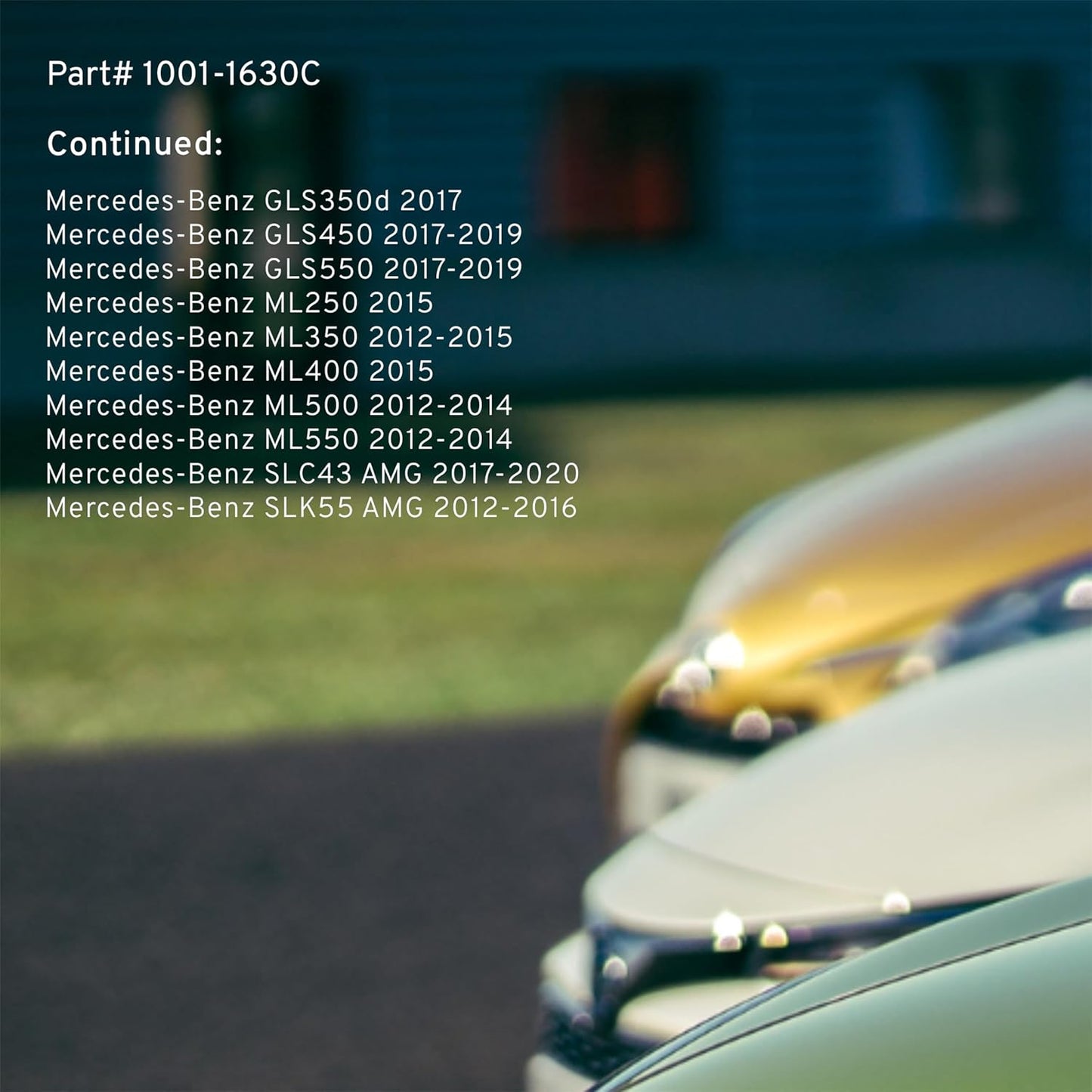 Premium Ceramic Rear Brake Pads (1001-1630C) Compatible with 2012-2020 Mercedes-Benz (CLA45 AMG/GL350/GL450/GL500/GL550/GLA45 AMG/GLE300d/GLE350/GLE400/GLE43 AMG/GLE63 AMG & More)