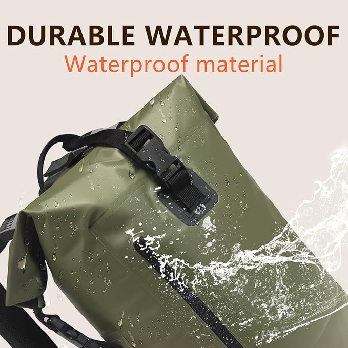 Waterproof Dry Bag Backpack - Lightweight Hiking Pack with Zippered Pocket for Camping, Kayaking, Travel, Hiking, Fishing, Outdoor Enthusiasts（35L）