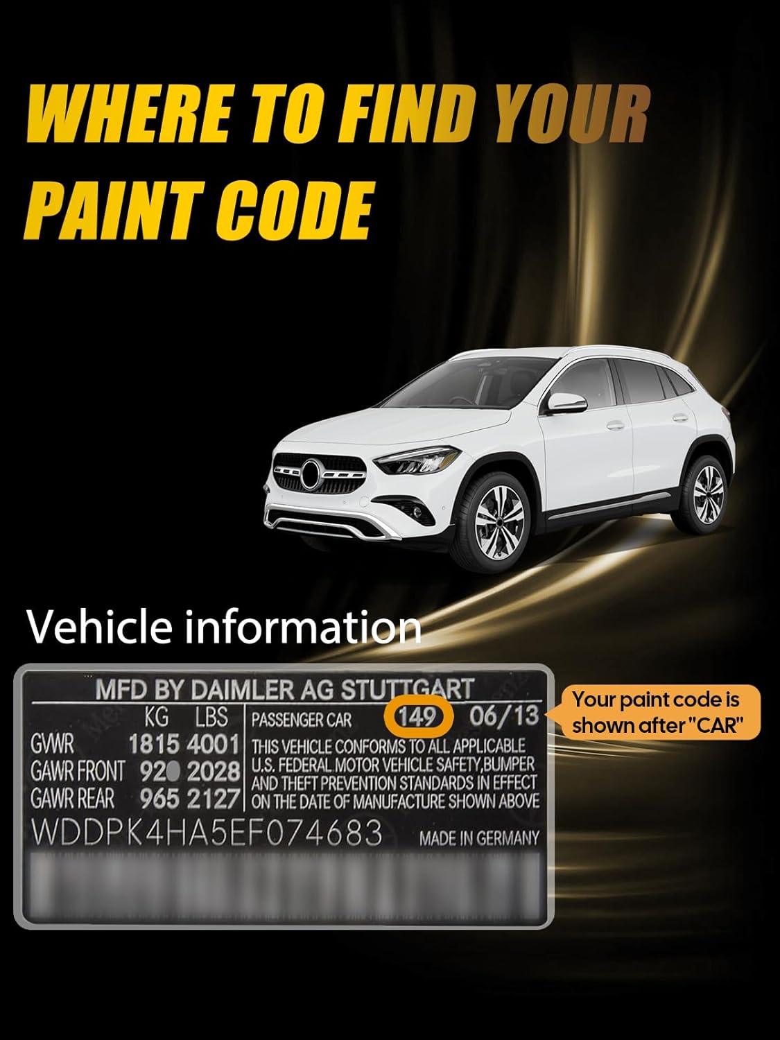 (744/9744) Brilliant Silver Metallic Touch Up Paint Compatible with Mercedes-Benz, Exact Match Car Paint Pen Automotive Scratch Repair Remover Kit Quick & Easy Solution for Vehile Chips and Nicks