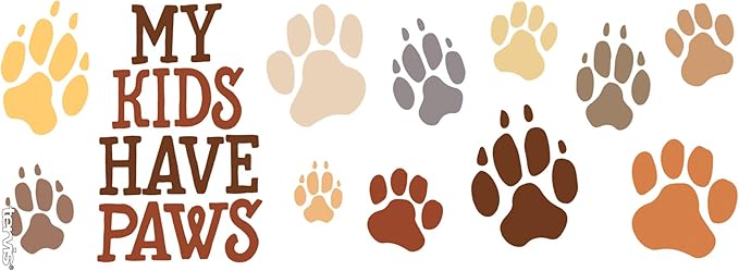 Tervis My Kids Have Paws Made in USA Double Walled Insulated Tumbler Travel Cup Keeps Drinks Cold & Hot, 16oz Mug with Handle, Clear