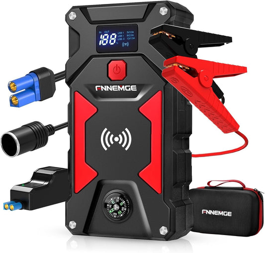 Car Jump Starter, 6000A Peak 26800mAh 12V Car Battery Starter(Up to All Gas, 10.0L Diesel Engine), with USB Quick Charge 3.0,LED Light,12V EC-5 Output.