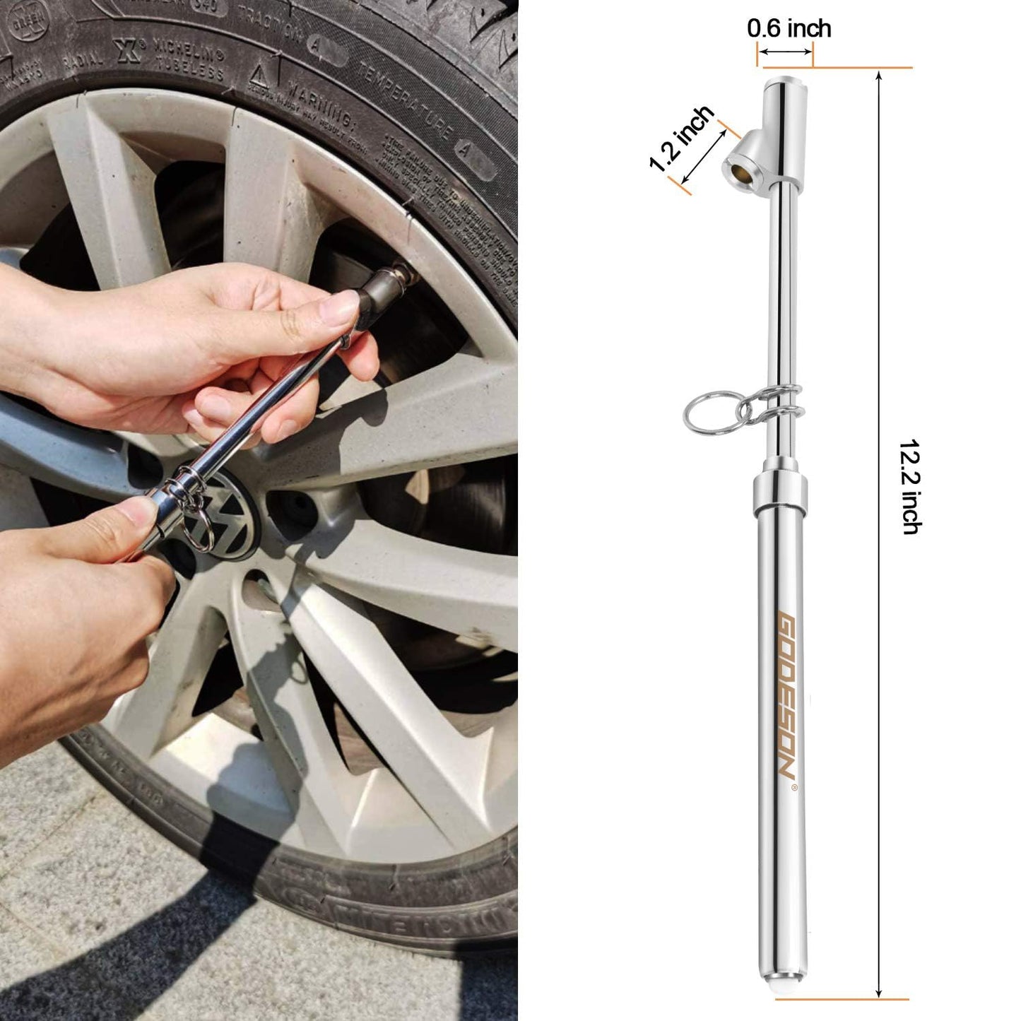 GODESON Dual Head Tire Pressure Gauge,Heavy Duty Pen Tire Gauge Range 10-150PSI; 1-10kg/cm2,Dual Head Truck Air Pressure Gauge (Pack of 20)…