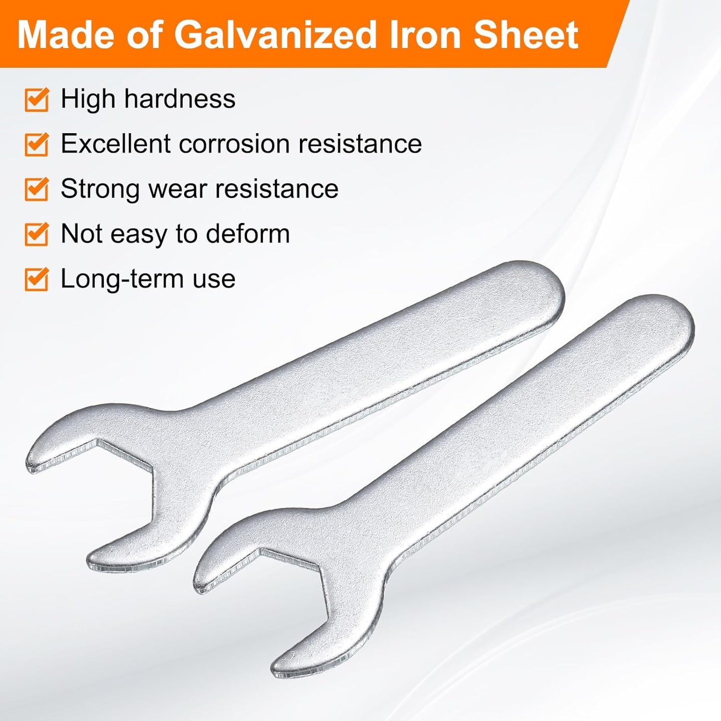 HARFINGTON 10pcs Small Wrench 13x70x2mm Metric U-Shaped Single Open Ended Spanner Super Thin Flat Head Galvanizing Wrench for Automotive Repair Furniture Assembly