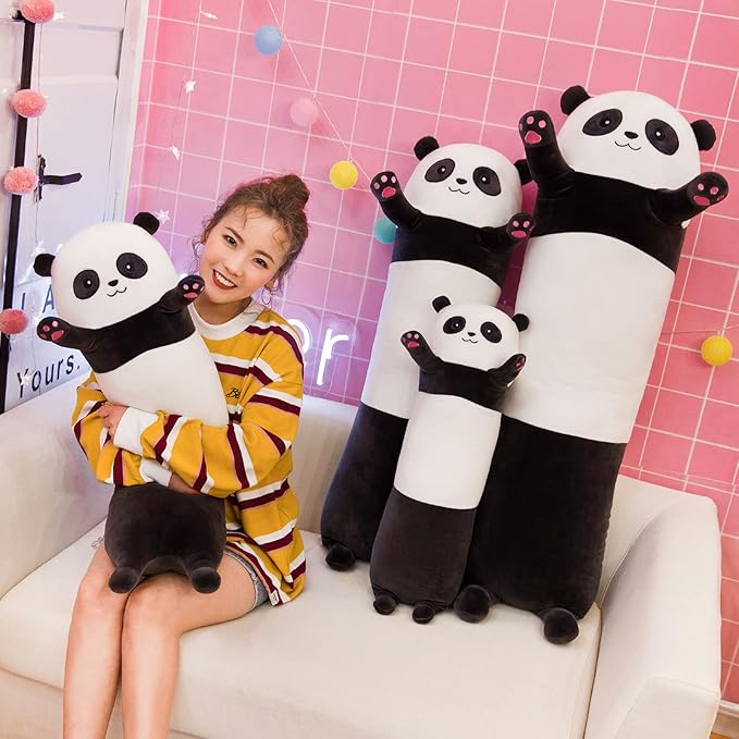 35.4in Plush Panda Soft Toy Pillow - Long Cuddly Stuffed Animal Gift for Kids and Girlfriend (90cm)