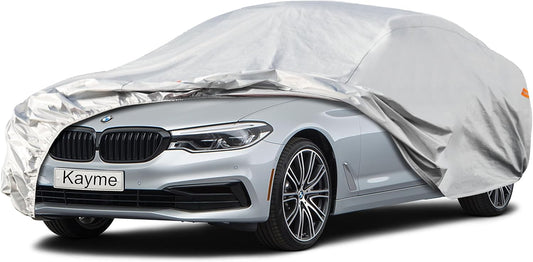 Kayme 6 Layers Car Cover Custom Fit for BMW 6 Series / 8 Series (2003-2025) Waterproof All Weather for Automobiles, Outdoor Full Cover Rain Sun UV Protection.Silver