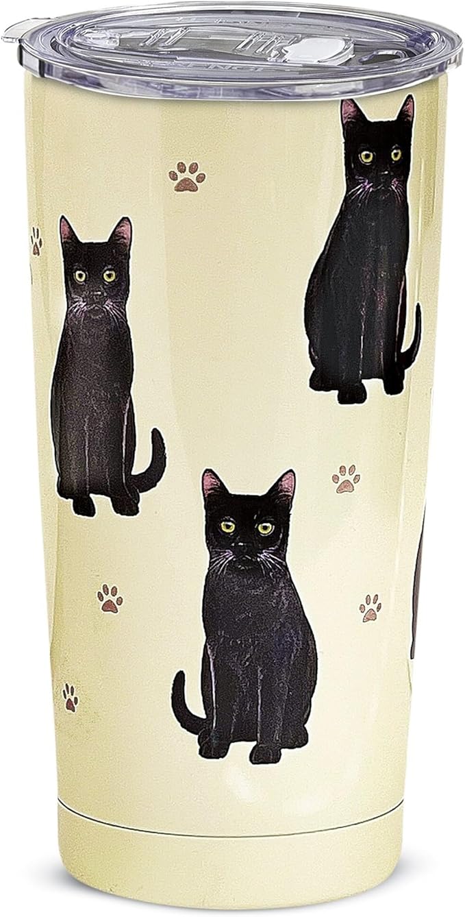 Tabby Cat SERENGETI 16 Oz. Stainless Steel, Vacuum Insulated Tumbler with Spill Proof Lid - 3D Print - Insulated Travel mug for Hot or Cold Drinks (Tabby Orange Cat Tumbler)