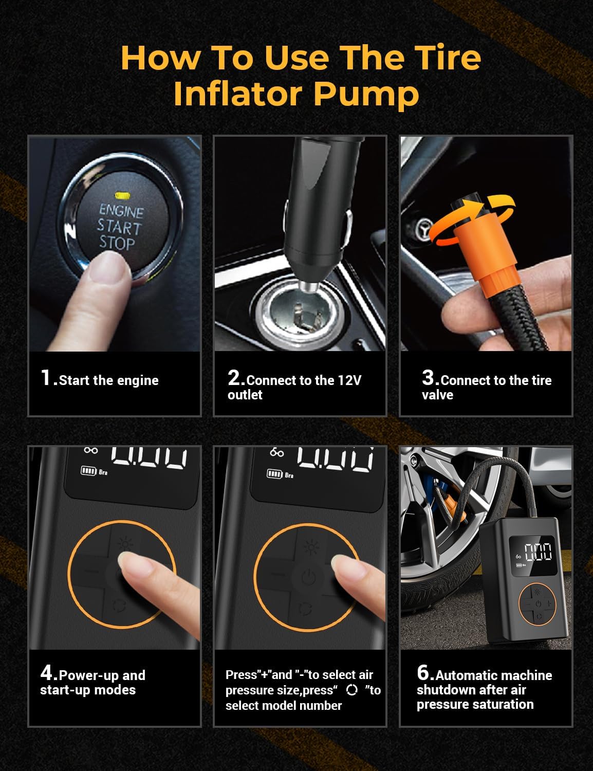 Flat Tire Repair Kit with Air Compressor 54 Pieces for Car, Motorcycle, ATV, Jeep, Truck, Tractor Flat Tire Repair (54PCS)