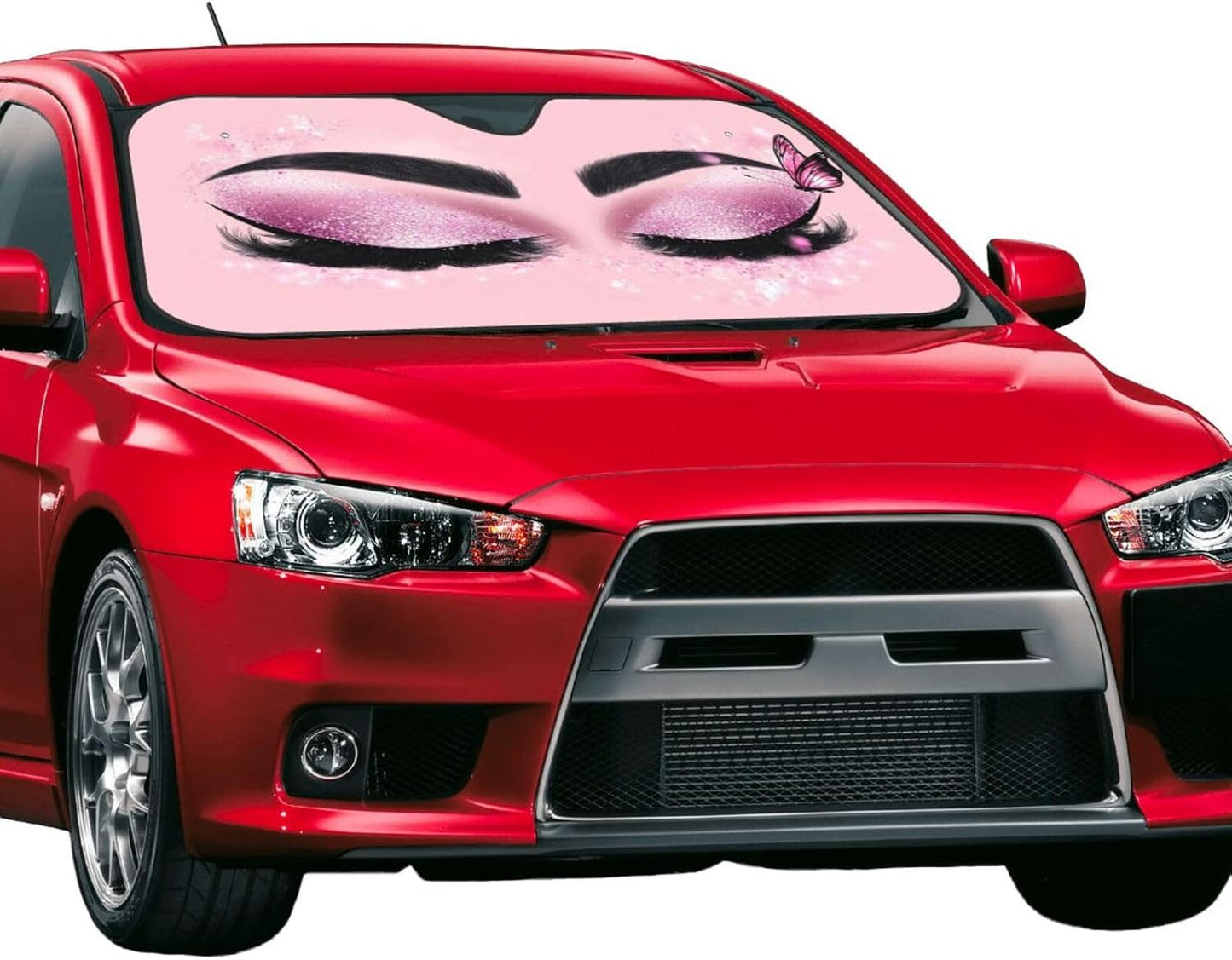 Hello Eyelashes Car Sun Shade Windshield Sunshade Foldable Front Window Shield Cover for Truck SUV