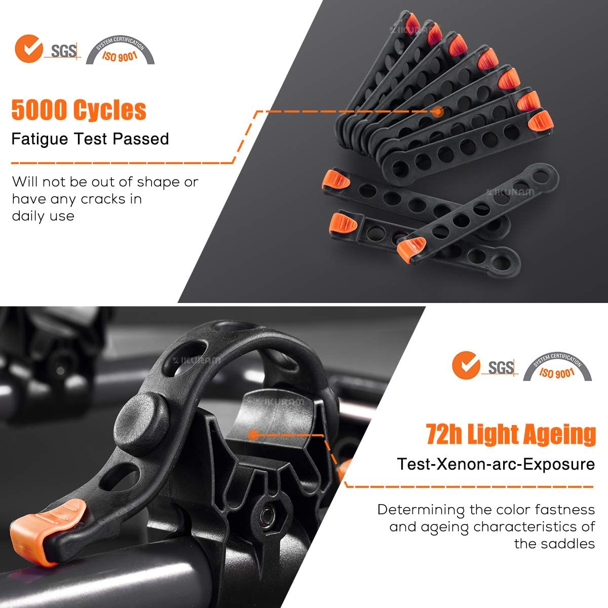 2 Bike Rack Bicycle Carrier Racks Hitch Mount Double Foldable Rack for Cars Truck SUV Fits 2" Receiver, Tie Down Strap, Anti-Rattle Hitch Tightener & Bicycle Cross-bar Adapter for Kid’s Bike