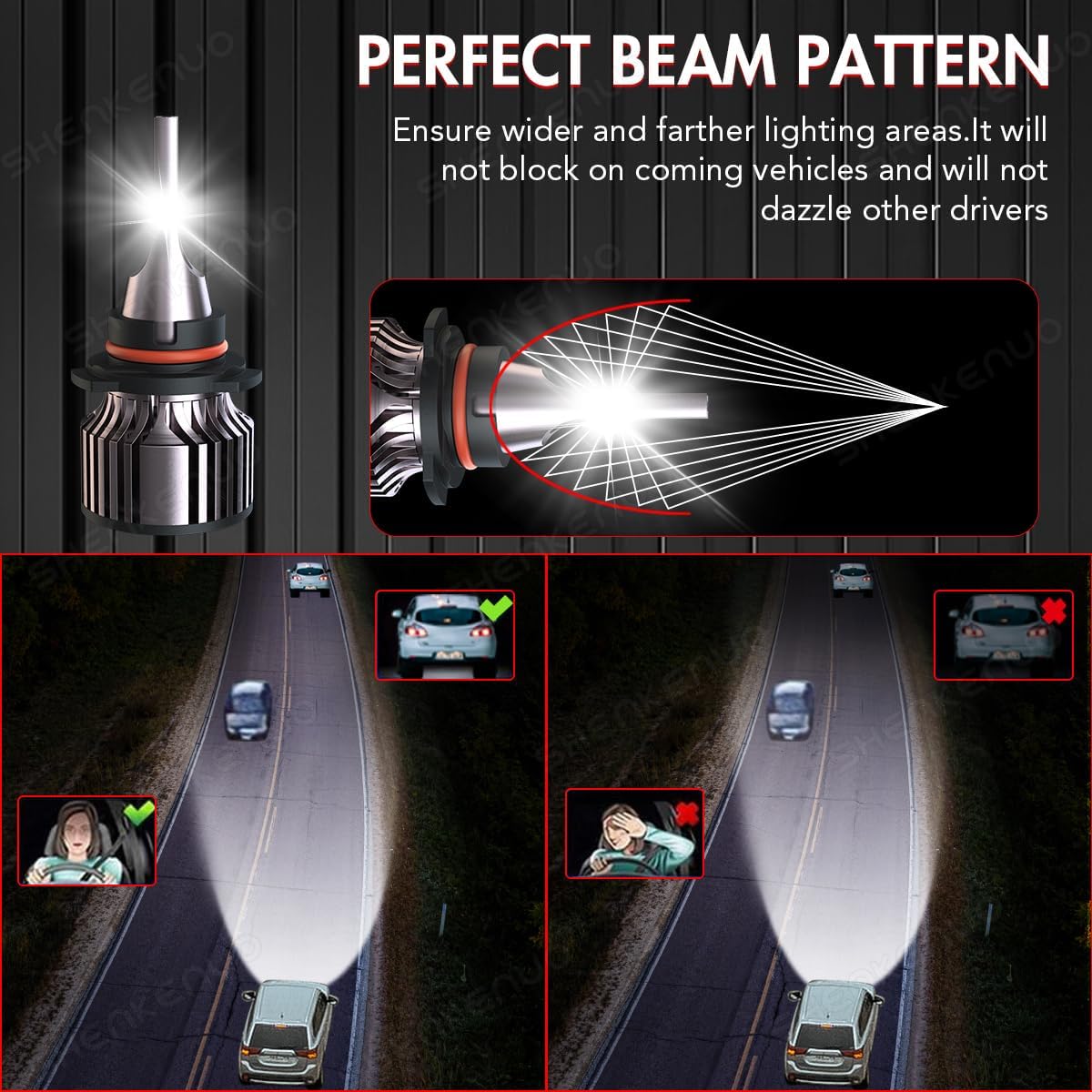 Headlight Bulbs Fit For 2004-2012GMC Canyon 9005 High Beam 9006 Low Beam 9145 Fog Light Bulbs,6500K White Car Light,500% Brightnes Bulb,Plug and Play, IP68, Pack of 6