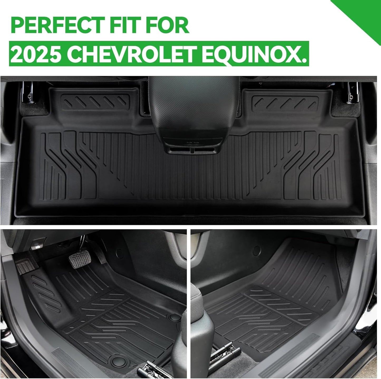 Floor Mats & Cargo Liners & Backrest Mat for 2025 2026 Chevy Equinox (Only Gas) & GMC Terrain 2025 2026, Door Sill Guards, All Weather TPE Car Floor Mats, Trunk Liner for Chevrolet Equinox Accessories