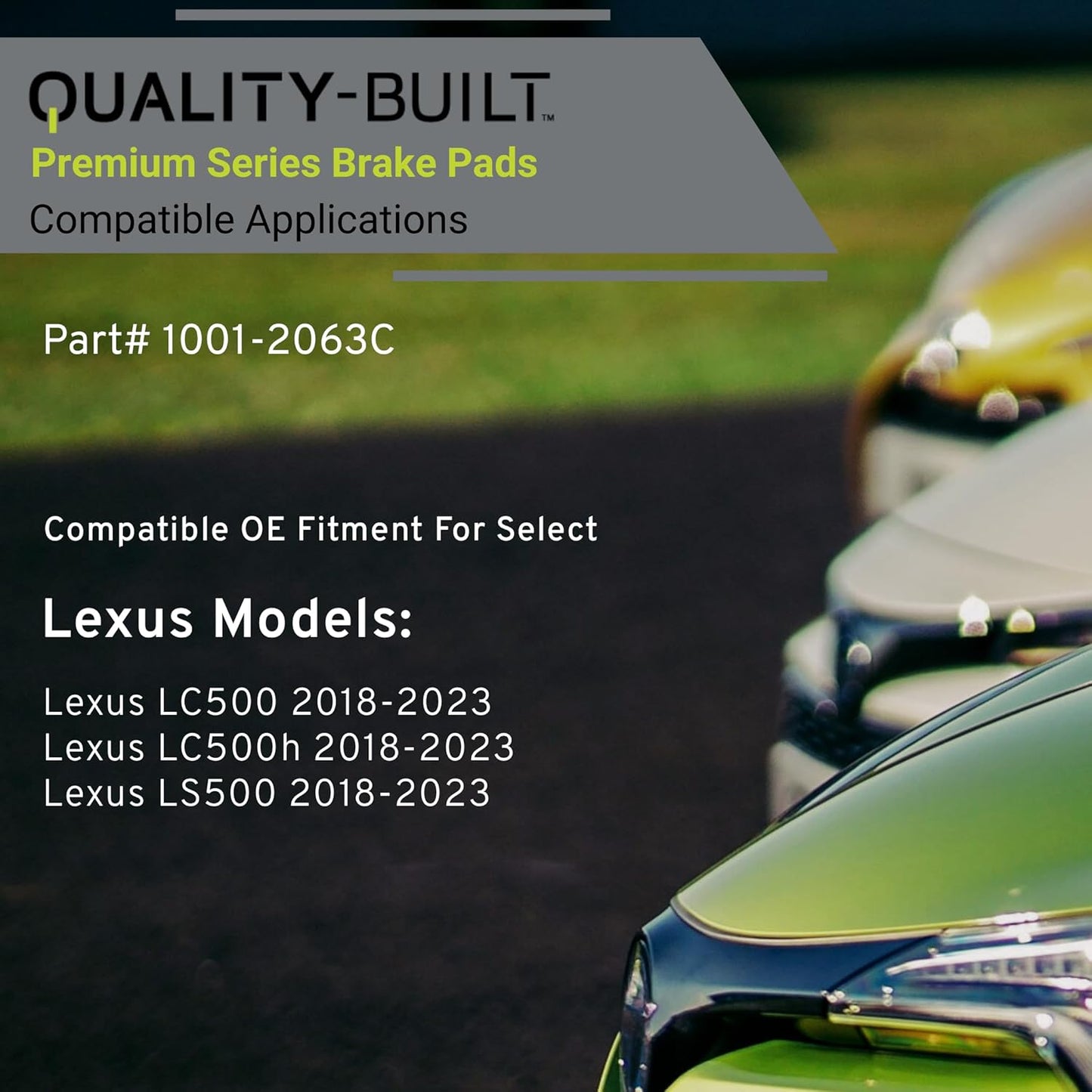 Premium Ceramic Rear Brake Pads (1001-2063C) Replacement for Lexus LC500 2023-2018, LC500h 2023-2018, LS500 2023-2018