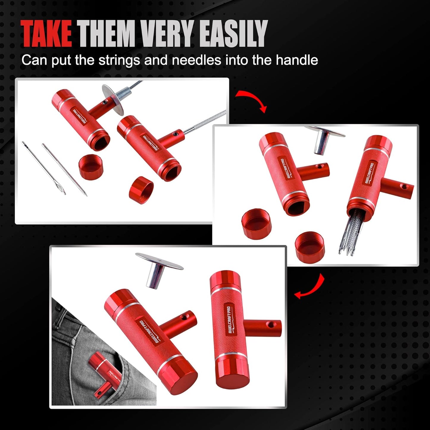 Heavy Duty Tire Repair Tools Kit - 108 PCS Set Truck Tool Box for Motorcycle, Car, ATV, Jeep, Truck, Tractor Flat Tire Plug Kit