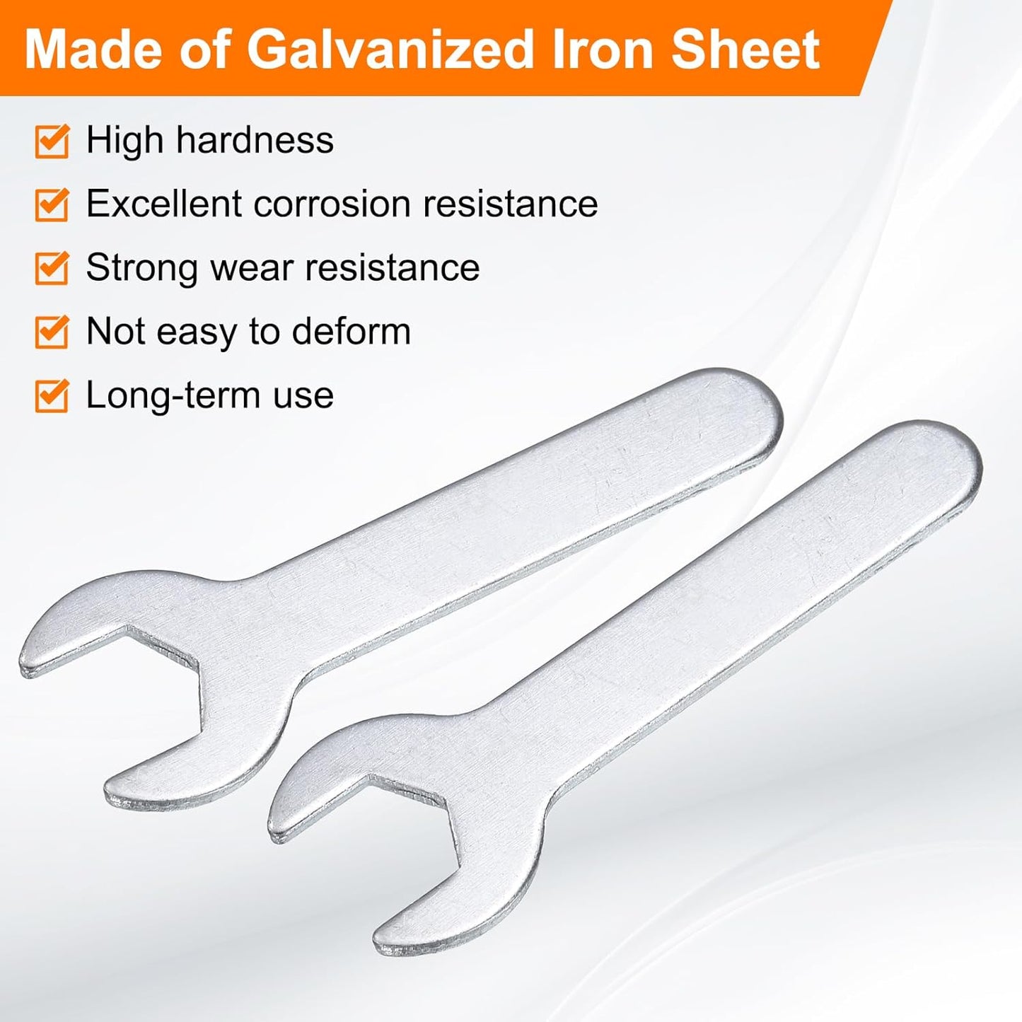 HARFINGTON 10pcs Small Wrench 12x70x2mm Metric U-Shaped Single Open Ended Spanner Super Thin Flat Head Galvanizing Wrench for Automotive Repair Furniture Assembly