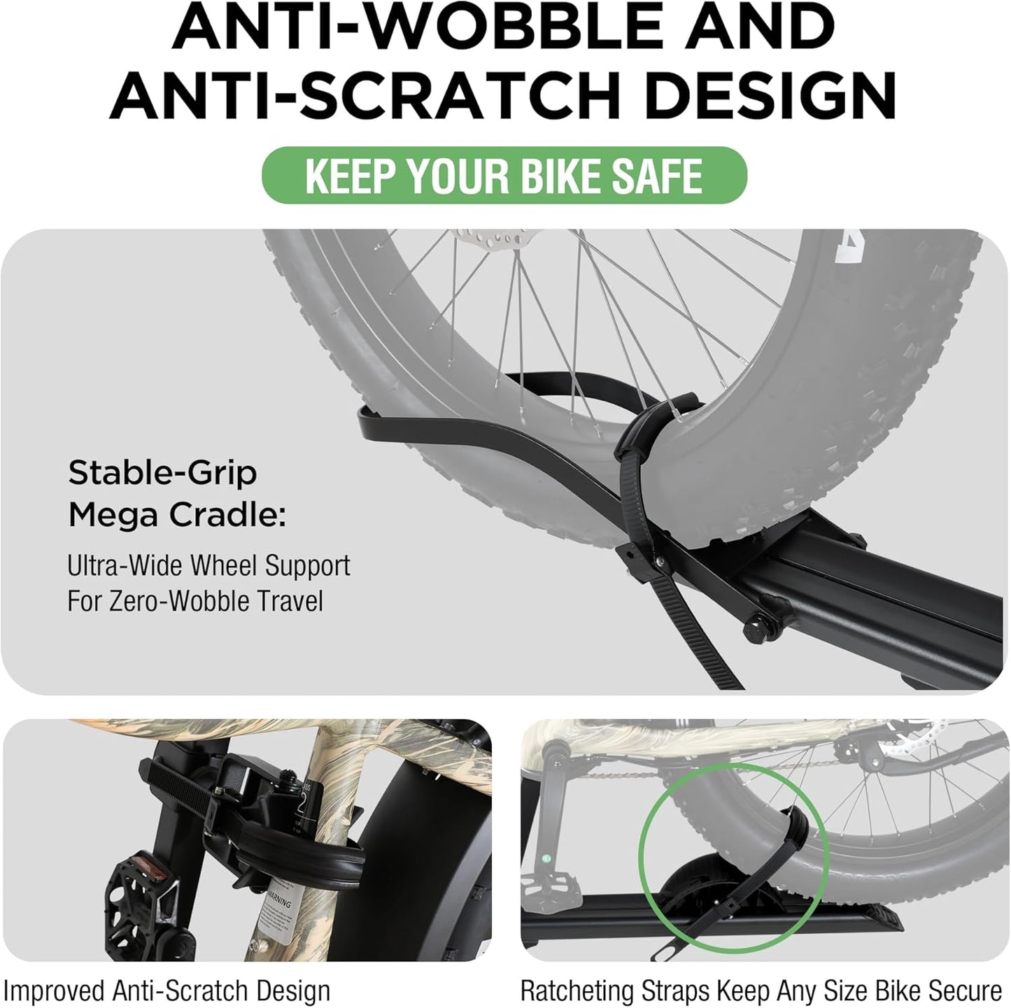 Rockland Aluminum 1-Ebike Rack, 100 lbs Capacity, Single Hitch Mount Electric Bike Rack, Fits up to 5" Fat Tire Width and 50" Wheelbase, Ebike Carrier Rack for 2" Receiver for Cars SUVs Vans RVs