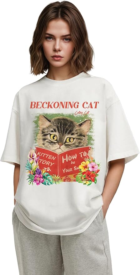 Y2k Graphic Print Tees Vintage Stamp Tee Coastal Clothes Oversized Aesthetic Tops Cute Tshirt