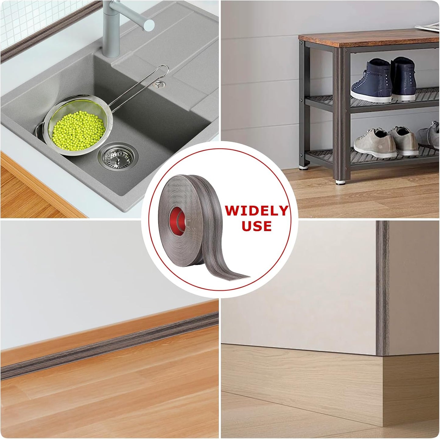 Flexible Wall Corner Protector Moulding Trim Peel and Stick Wall Corner Guards Edge Protector Self Adhesive Molding Trim Strip for Edge Ceiling (Brown Walnut Wood Grain, 2.4 in x 40 Ft)