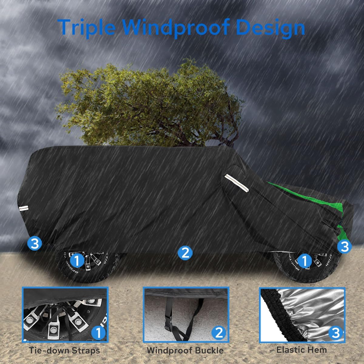 Avecrew for Jeep Wrangler Cover Waterproof 2 Door, All Weather for Jeep Rain Cover for Automobiles, Outdoor Full Exterior for Jeep Covers Fits JK JL TJ YJ CJ （Green）