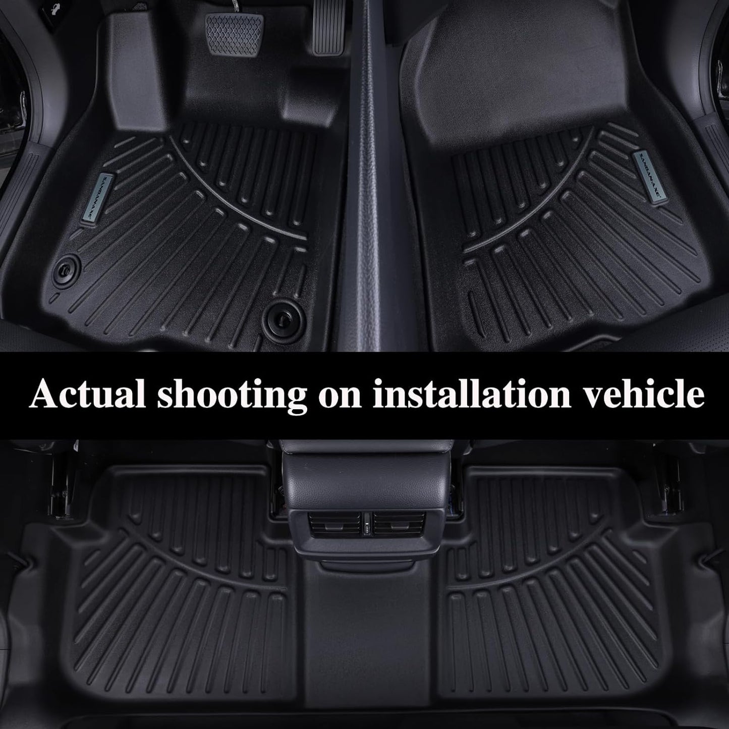 Floor Mats for Ford F-150 SuperCrew Cab 2010-2014, All-Weather Custom Fit, Front & 2nd Row, 3-Piece Set, Black