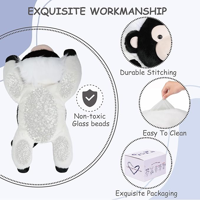 Weighted Stuffed Animals Monkey - 21.3" Cute Toy Pillow Plushie Gifts for Kids Boys Girls & Adults, 3 lbs Ultra-Soft Washable Plush Pillowfort