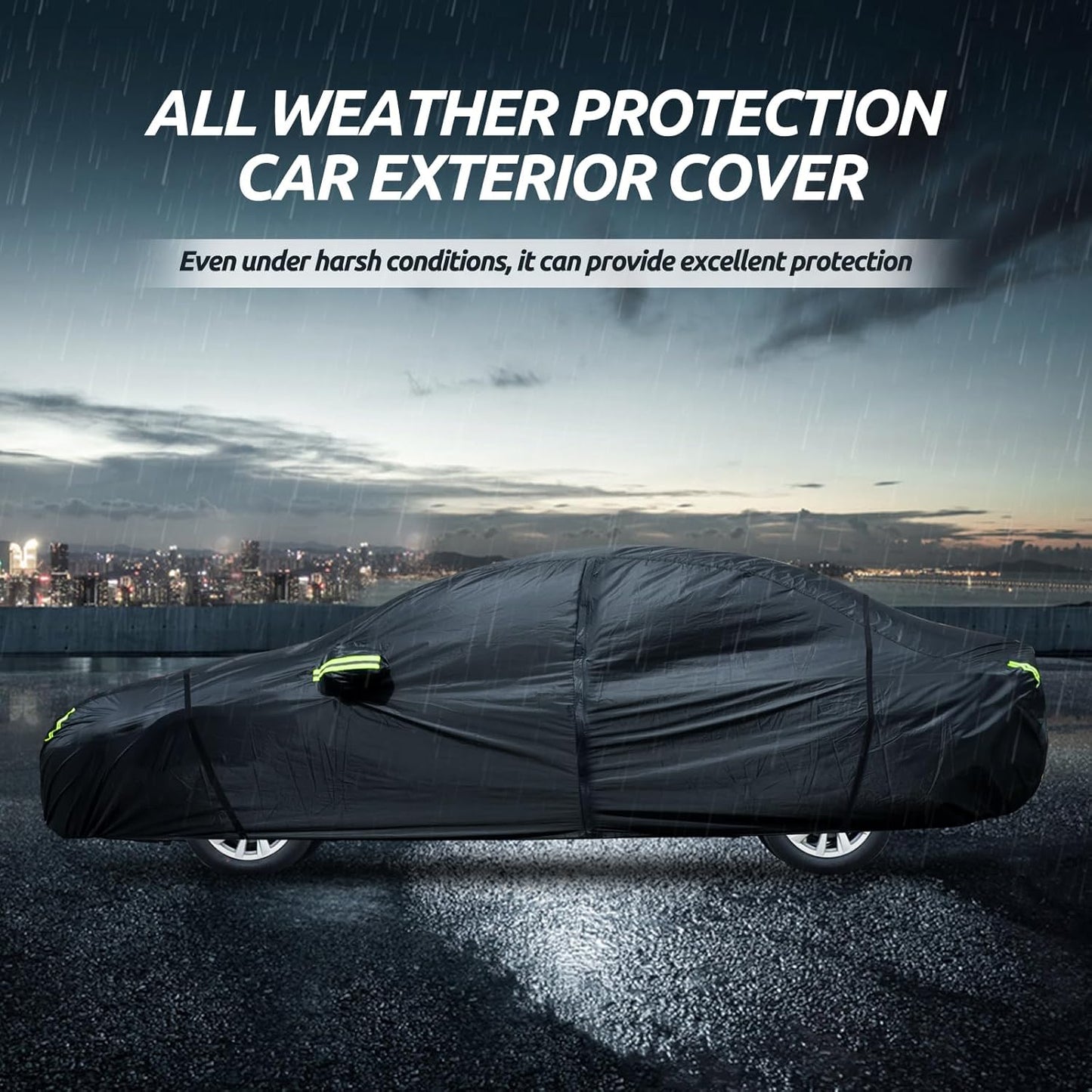 Migaven 6 Layers Car Cover Custom Fit for Toyota Corolla 2000-2023, Honda Civic 1991-2023, Waterproof Full Exterior Cover Rain Sun Protection with Door Zipper