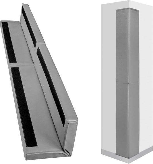 Wall Corner Guards & Edge Protector, Heavy Duty Wall Corner Protective Safety Padding, All-Weather 2 Sides Corner Pad for Gyms, Basketball Court, Playrooms, Garages,etc. (Gray, 6FT Tall 6in Sides)