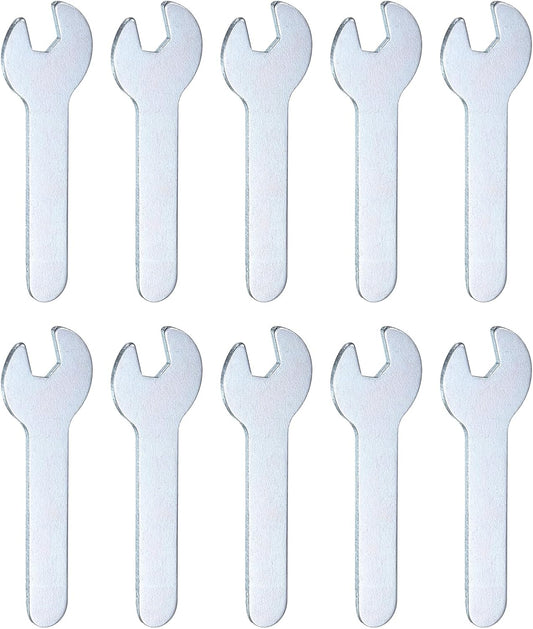 HARFINGTON 10pcs Small Wrench 7x66x1.5mm Metric U-Shaped Single Open Ended Spanner Super Thin Flat Head Galvanizing Wrench for Automotive Repair Furniture Assembly
