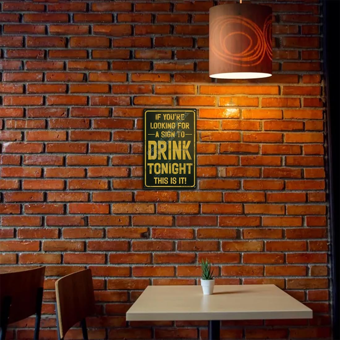 "Sign to Drink Tonight" Funny Bar Sign or Man Cave Decor | 12x8″ Durable Vintage Metal Beer Signs Wall Decorations for Home Bar/Basement/Garage/Mancave, 2483