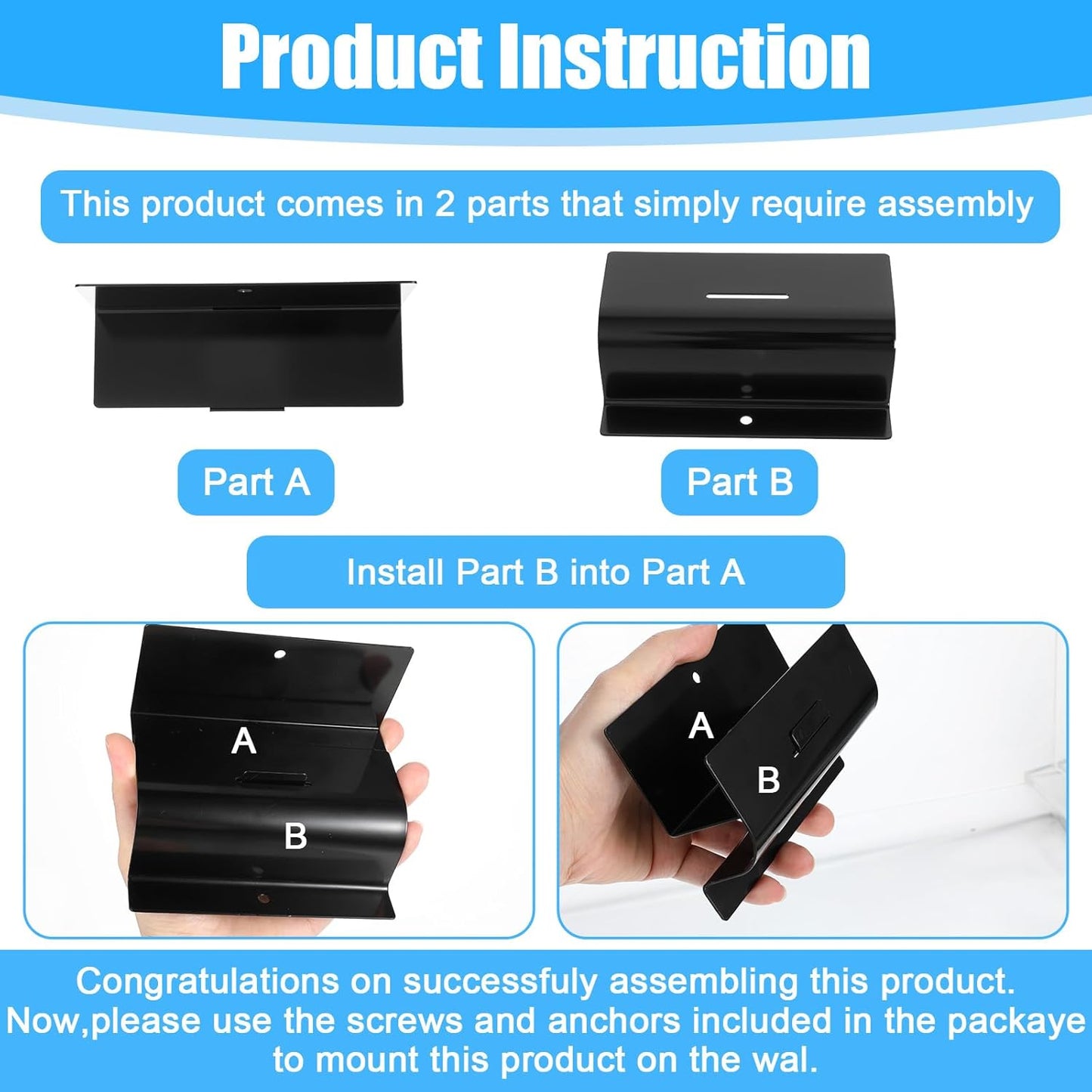 Heavy Duty Ladder Hooks for Garage Wall 4 Pack Black Ladder Hanger Garage Wall Hooks for Ladder, Wheelbarrow, and Tools