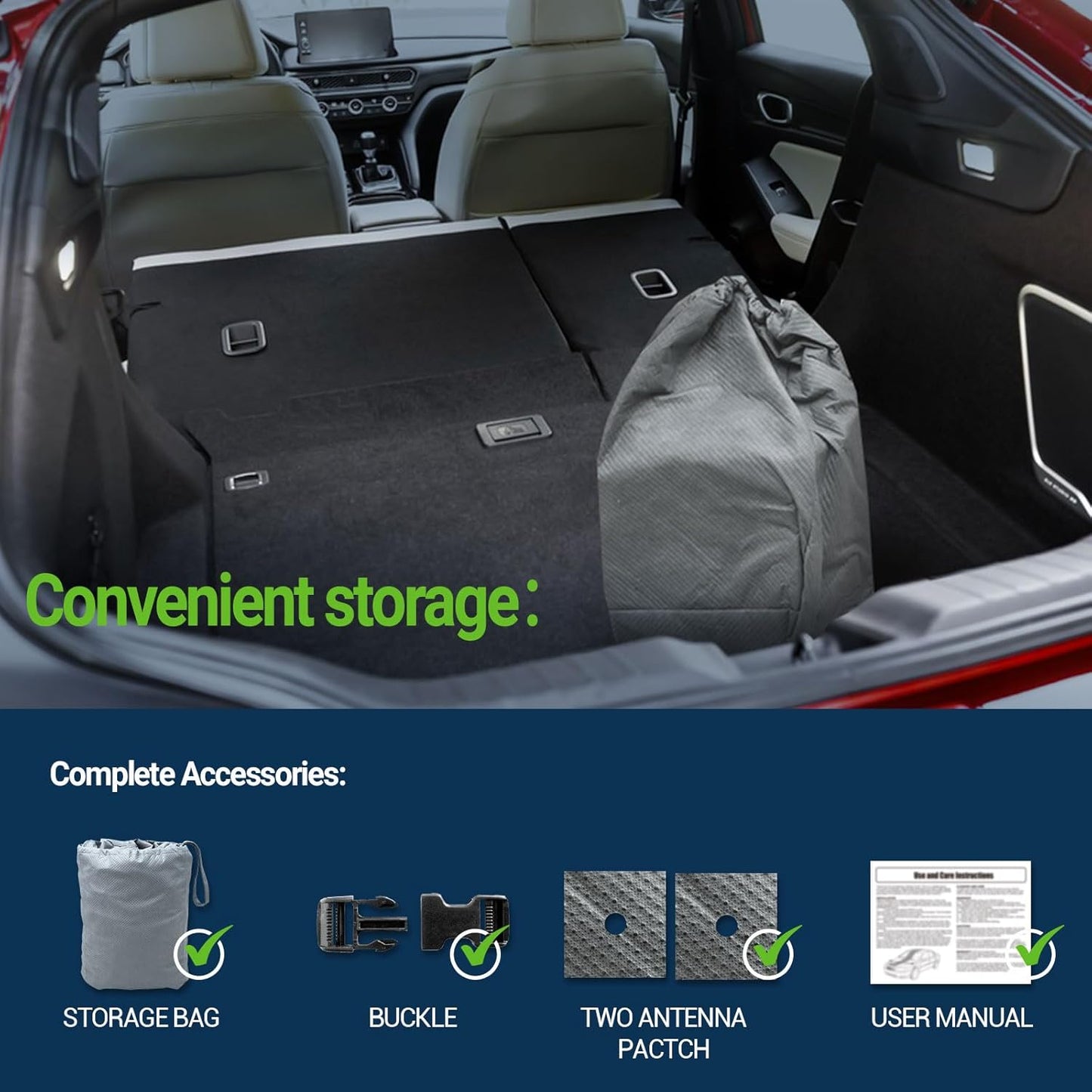 All Weather Waterproof SUV Car Cover, 7-Layer Non-Woven Cotton SUV Covers for Automobiles Car Snow Cover, Full Exterior Covers, Winter Rain Sun, Grey, Size SUV S3 207”-230”