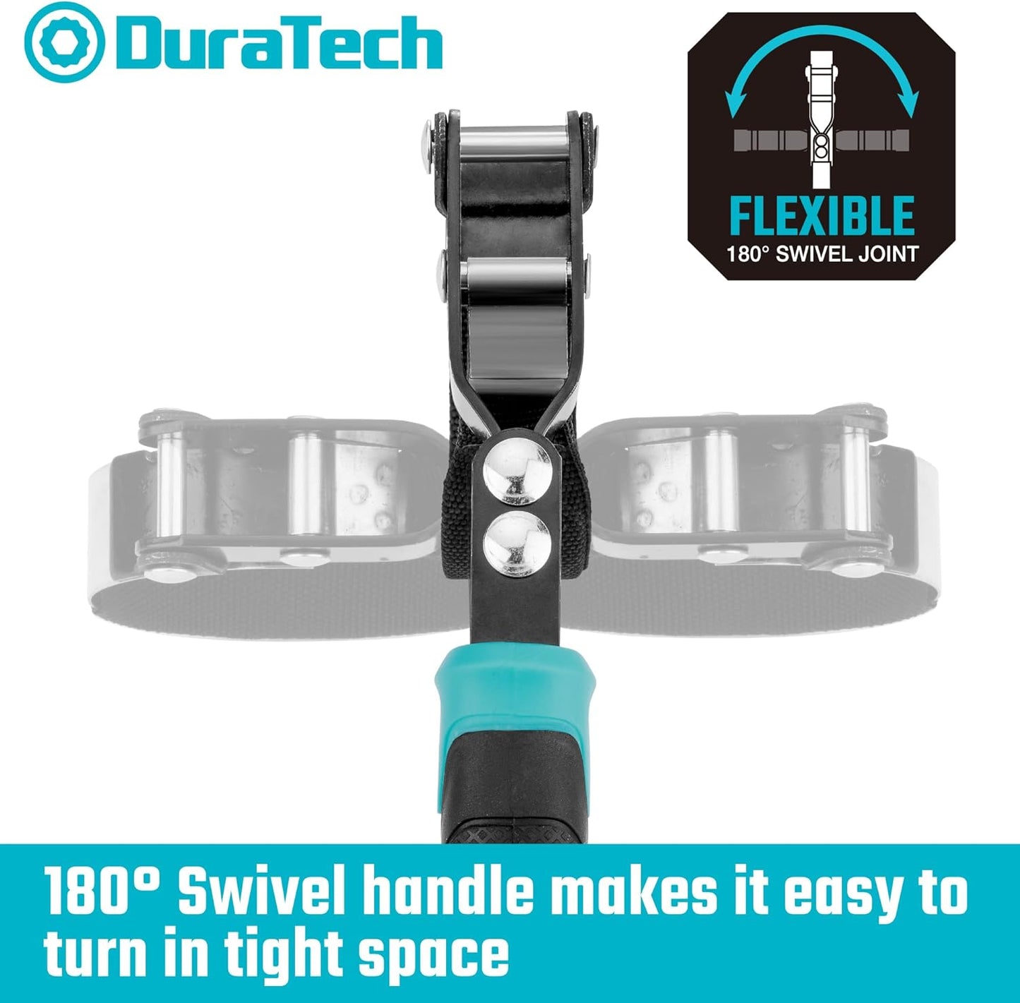 DURATECH Anti-Slip Small Swivel Oil Filter Wrench, Oil Filter Removal Tool Fits Filters 2-3/4" to 3-1/4", Perfect for Car Repair Tools