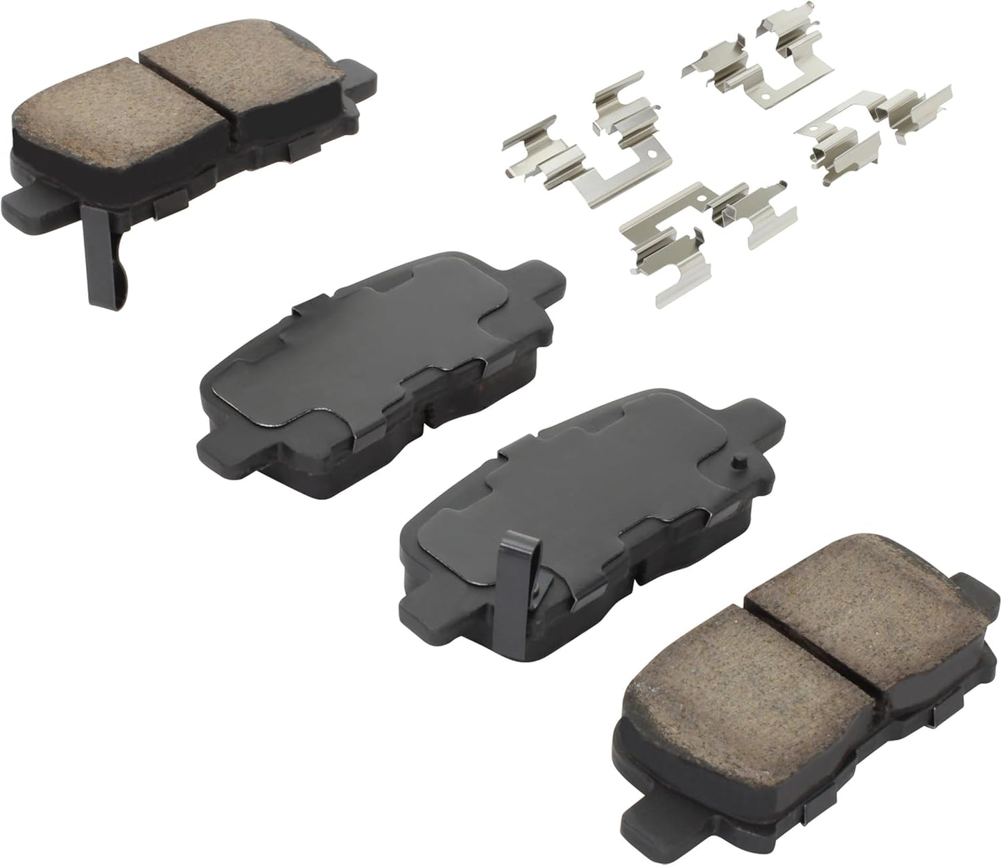 Premium Ceramic Rear Brake Pads (1001-0865C) Compatible with Acura MDX 2001-2006, Honda Odyssey 2002-2004, Honda Pilot 2003-2008