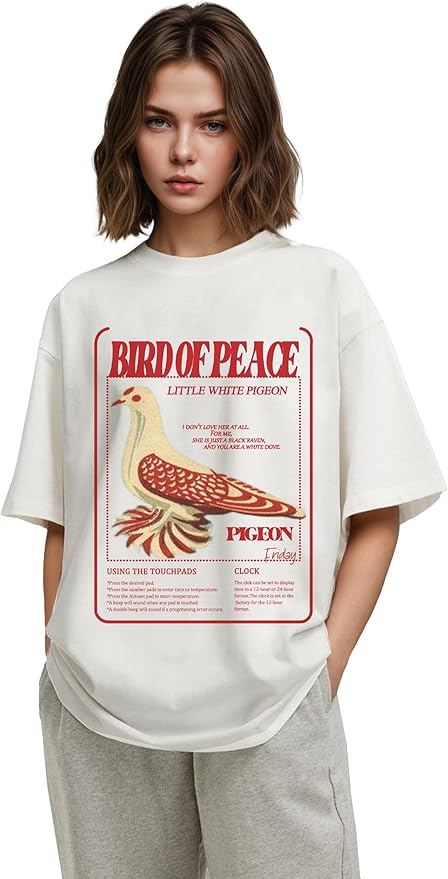 Y2k Graphic Print Tees Vintage Stamp Tee Coastal Clothes Oversized Aesthetic Tops Cute Tshirt
