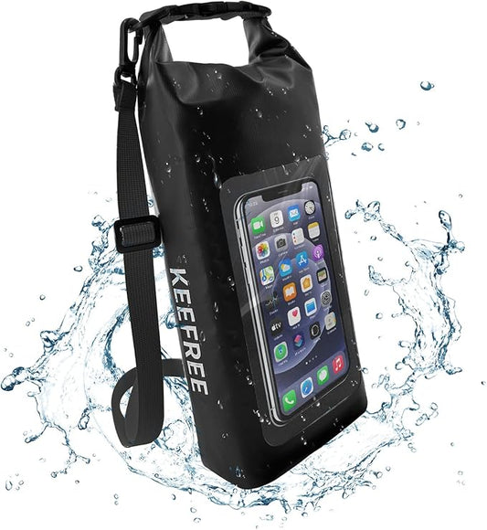 Waterproof Dry Bag,Roll Top Waterproof Backpack Phone Case Pouch for Travel,Kayaking,Rafting,Camping,Surfing,Boating,Hiking,Beach and Fishing (2 L Black+Black)